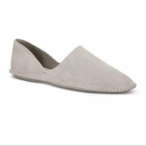 Vince Finola D’orsay Flats Size 7 Soft Suede Pearl Grey Beige Minimalist Boho